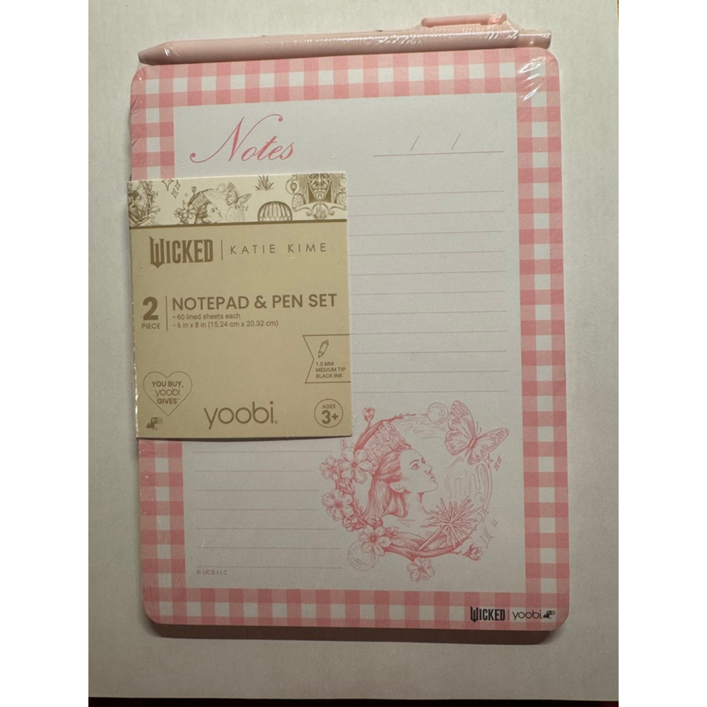 Wicked Katie Kime Notebook & Pen 2 pc Set Yoobi - Pink Brand new sealed